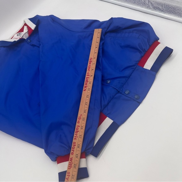 Vintage Bud Light Satin Bomber Jacket XL Blue USA Snap Front 80s Beer Promo - Picture 9 of 13